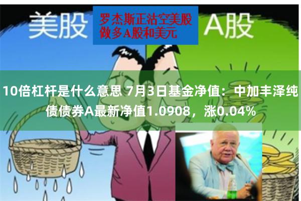 10倍杠杆是什么意思 7月3日基金净值：中加丰泽纯债债券A最新净值1.0908，涨0.04%